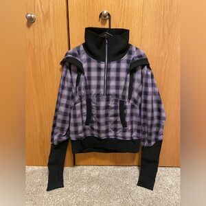 Y2K Lululemon Run Reflection Cropped Plaid Jacket.